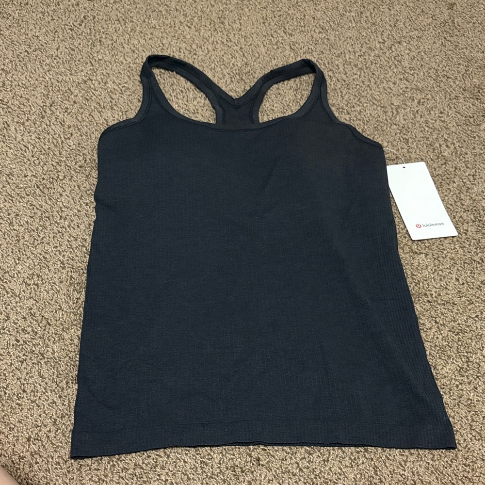 lululemon athletica Black Ribbed Racerback Tank